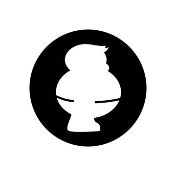 Fat Man Silhouette Logo