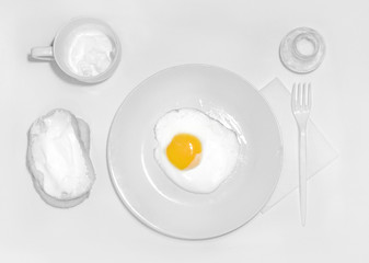a plate with white food only