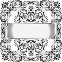 Black and white vintage ornate decorative design