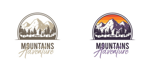 Mountain adventure logo template
