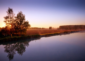 Image of Canal Lateral a la Loire, early morning, France