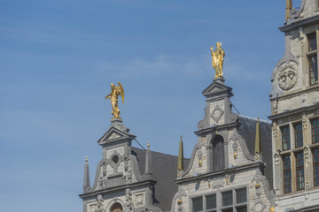 Fototapeta na wymiar corporate house of the White Angel in Antwerpen, Belgium