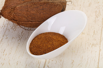 Coconut brown sugar in the bowl