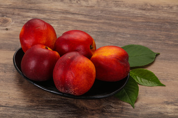 Sweet tasty ripe few nectarines