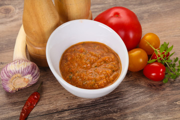 Famous Spanish gazpacho tomato soup