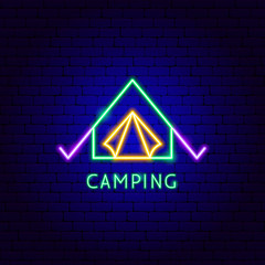 Camping Neon Label