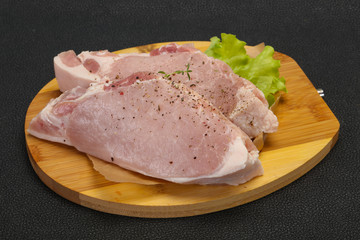 Raw pork meat steak for grill