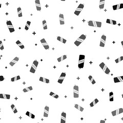 Black Soda can icon isolated seamless pattern on white background. Vector Illustration