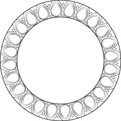 Jewel circle frame with copy space, round gemstone linear black on transparent framing