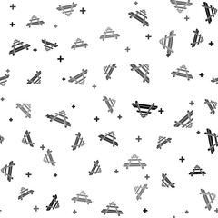 Black Railroad icon isolated seamless pattern on white background. Vector Illustration