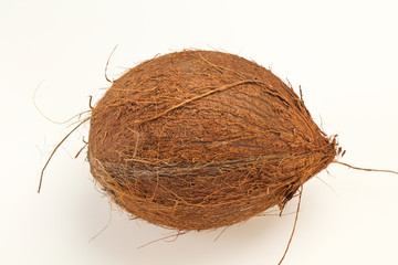 Ripe Coconut isolated on white
