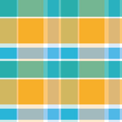 checkered background of stripes in orange, green, blue and white