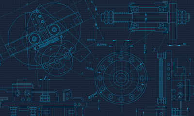 Fototapeta premium Mechanical Engineering drawing. Engineering Drawing Background. Vector Illustration.