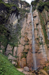 big waterfall of Yumbilla North of Peru near Chachapoyas Cuispes. Consists of 4 jumps with 896 m high
