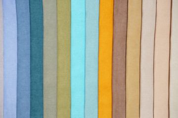 Color samples of fabric textile