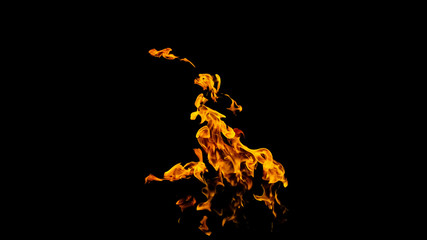 Fire flames on black background. fire on black background isolated. fire patterns