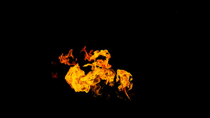 Fire flames on black background. fire on black background isolated. fire patterns