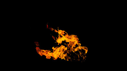 Fire flames on black background. fire on black background isolated. fire patterns