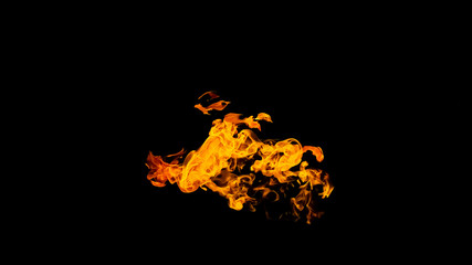 Fire flames on black background. fire on black background isolated. fire patterns