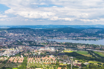 Aerial view of Zurich city