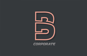 B alphabet letter line company business brown grey logo icon design