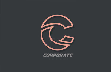 C alphabet letter line company business brown grey logo icon design