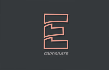 E alphabet letter line company business brown grey logo icon design