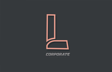 L alphabet letter line company business brown grey logo icon design