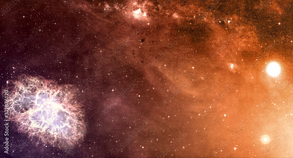 Wall mural space cosmic background of supernova nebula and stars field