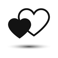 Hearts icon isolated on white background. Vector illustration.