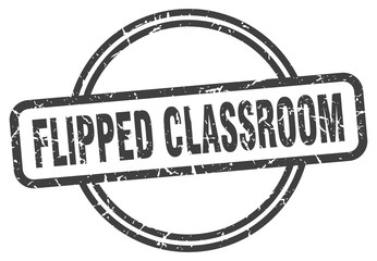 flipped classroom stamp. flipped classroom round vintage grunge sign. flipped classroom