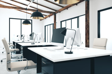 Clean coworking office interior