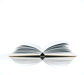 Blank notepad on white desktop.