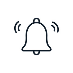 Bell icon vector logo template flat style