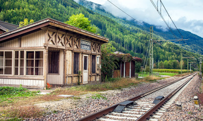 Fototapeta na wymiar St.Sigmund train station in Trentino South Tyrol Italy