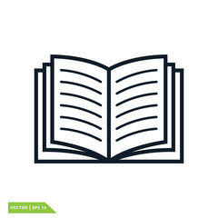 Book icon vector logo template flat style