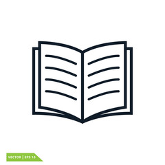 Book icon vector logo template flat style