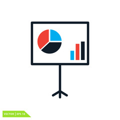 Pie chart sign vector logo template