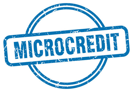 microcredit stamp. microcredit round vintage grunge sign. microcredit