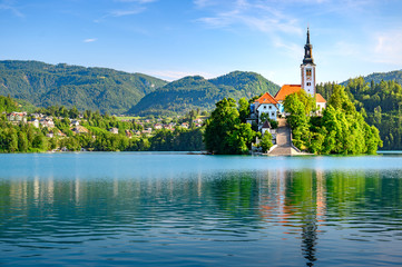 Pilgrimage church in Lake Bled, Slovenia