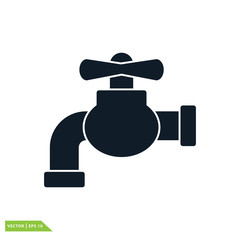 Tap water icon vector logo template