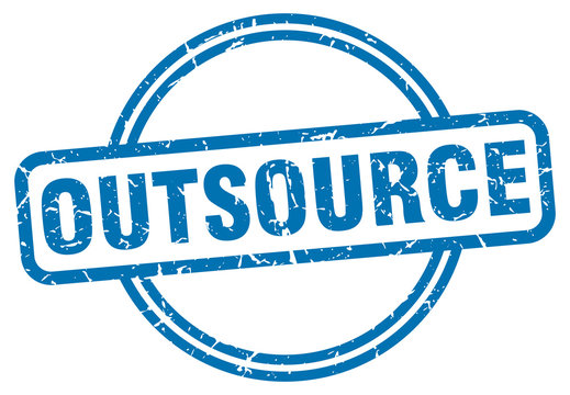 outsource stamp. outsource round vintage grunge sign. outsource