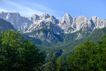 Fototapeta na wymiar Julian Alps in Kranjska Gora, Slovenia