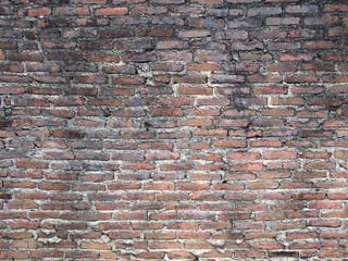 Texture of old brick wall with scratches,cracks and stains as a retro pattern wall.Concept is   conceptual or wall banner,decorate,abstract background,material,construction