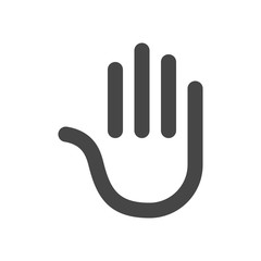 Stop hand Icon in outline style isolated on white background. Stop symbol for your web site design, logo, app, UI. Vector illustration, EPS10.