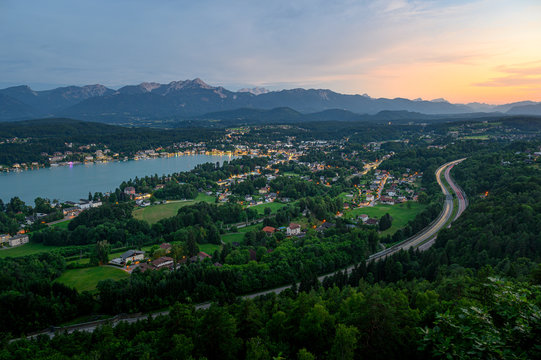 Overview of Velden am W&ouml;rthersee, Austria
