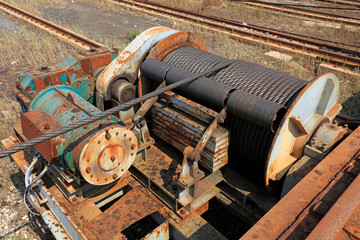 winch in a shipyard