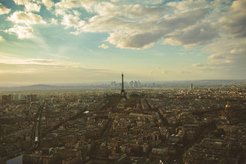 Aerial view of Paris with Eiffel Tower, France - 321884374