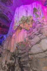 Karstic limestone formation in Borra Caves