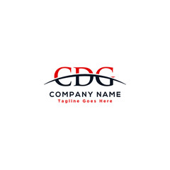 Initial letter CDG, overlapping movement swoosh horizon logo company design inspiration in red and dark blue color vector